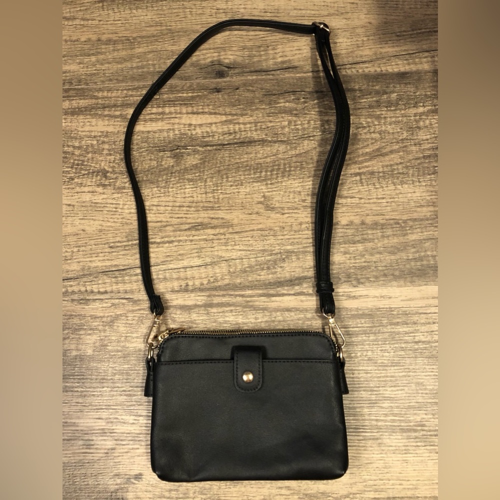 NWOT Black Faux Leather Bag